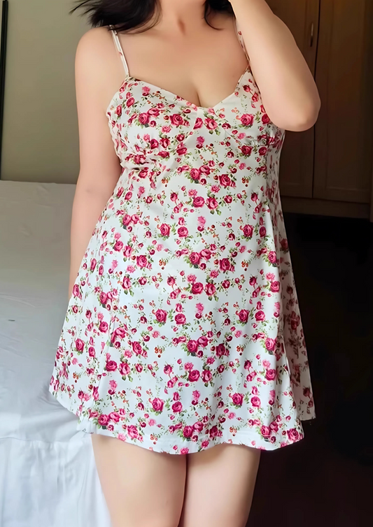French Floral Halter Night Gown