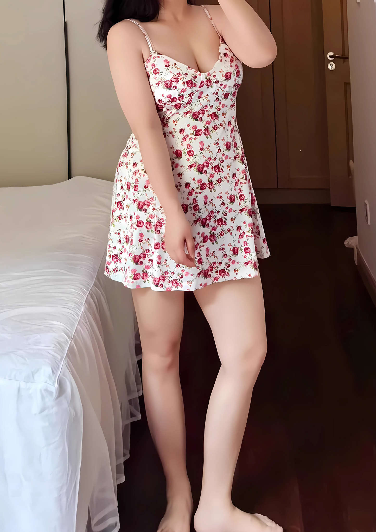 French Floral Halter Night Gown