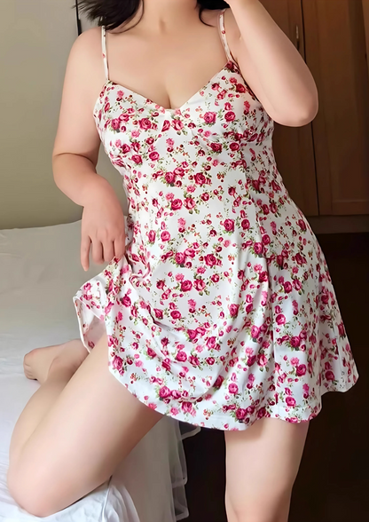 French Floral Halter Night Gown