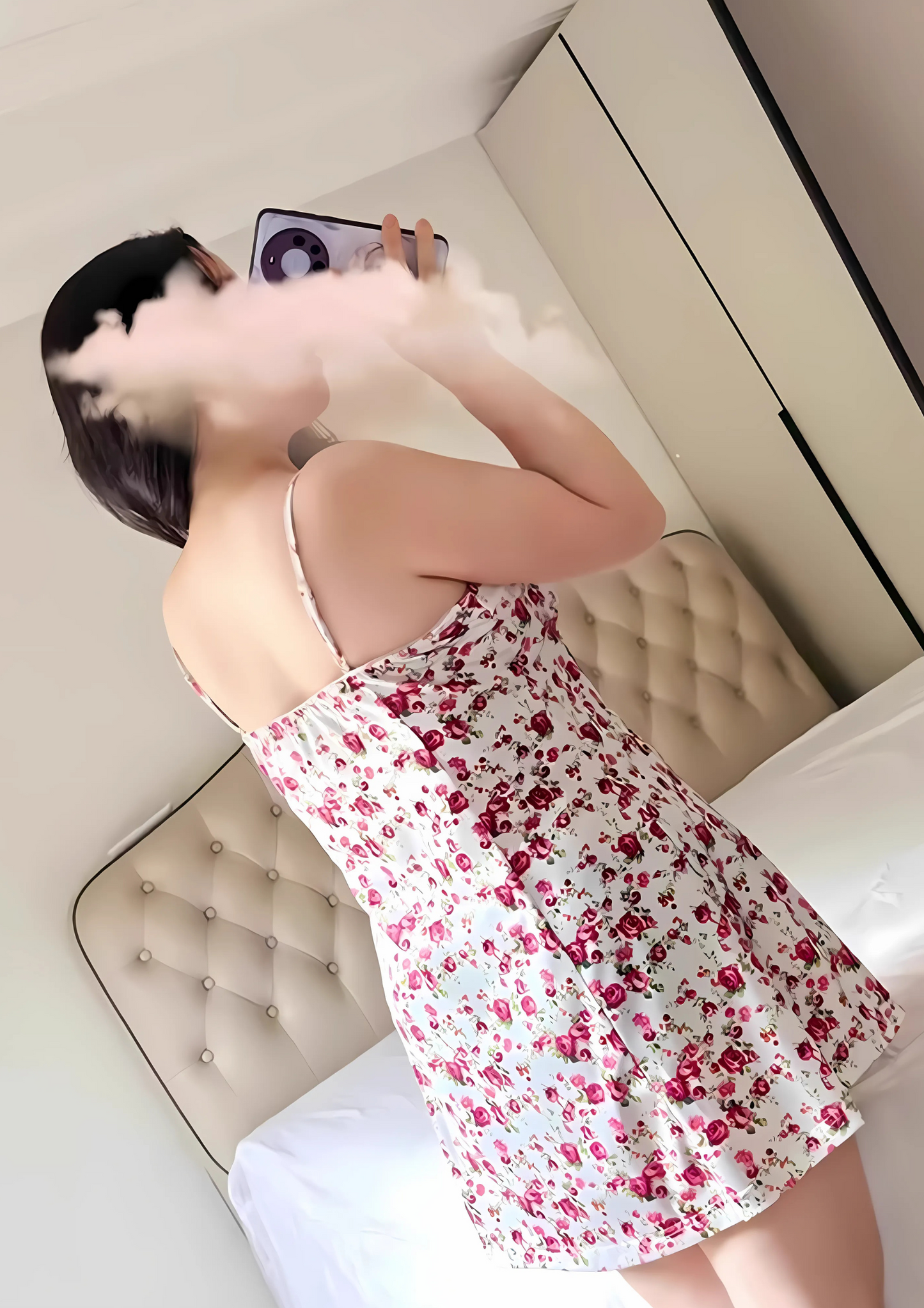 French Floral Halter Night Gown